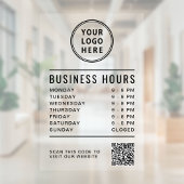 Business Logo Store Hours Create Your QR Code ウィンドウサイン