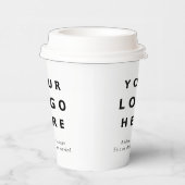 Business Logo Stylish Modern Professional White 紙コップ (右)
