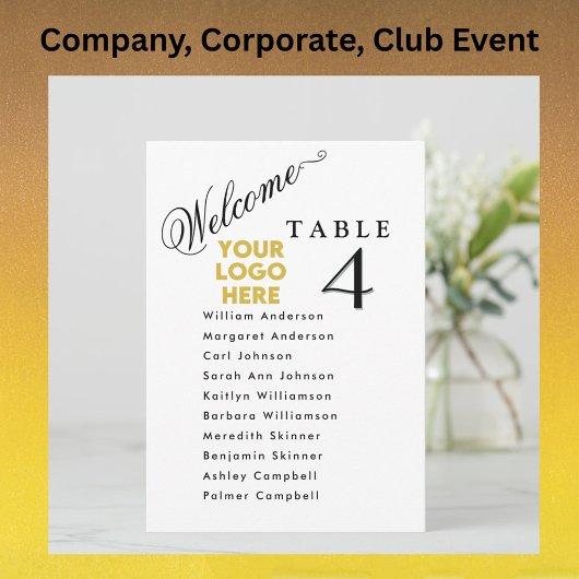 Business Logo Table Event Seating Plan Cards  招待状