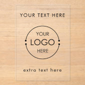 Business Logo Text Modern Minimalist Branded  アクリル招待状 (正面)