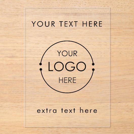 Business Logo Text Modern Minimalist Branded  アクリル招待状 (正面)