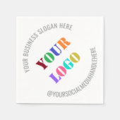 Business Logo Text Promotional Napkins Template スタンダードカクテルナプキン (正面)