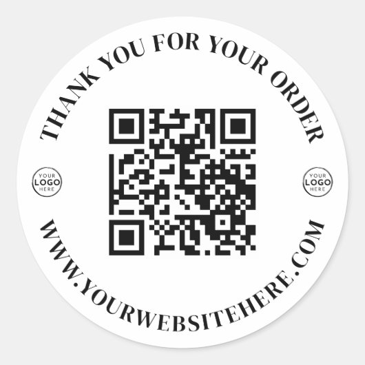 Business Logo Thank You ラウンドシール (正面)