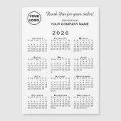 Business Logo Thank You 2026カレンダーマグネット (正面)