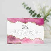 Business Logo Thank You Note | ピンクの瑪瑙 サンキューカード (スタンド正面)