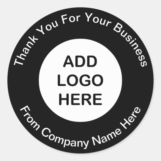 Business Logo Thank you Stickers ラウンドシール (正面)