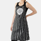 Business Logo Vertical White Stripes  エプロン (インサイチュ)