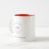 Business logo website Black white custom Promo ツートーンマグカップ (正面左)