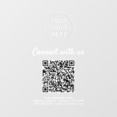 Business Logo White Lettering Create Your QR Code  ウィンドウサイン (シート)