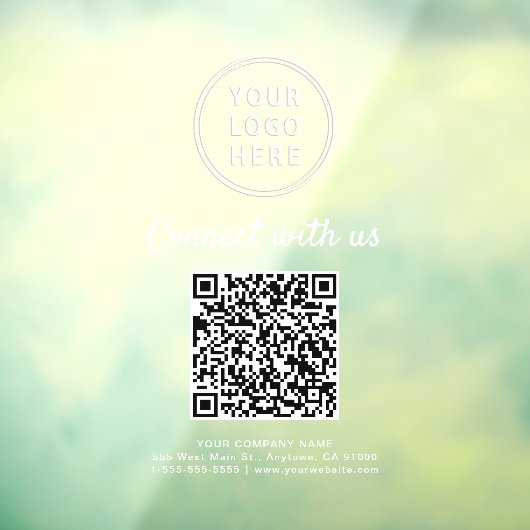 Business Logo White Lettering Create Your QR Code  ウィンドウサイン (シート3)
