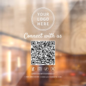 Business Logo White Lettering Create Your QR Code ウィンドウサイン (シート2)