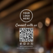 Business Logo White Lettering Create Your QR Code ウィンドウサイン