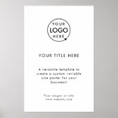 Business Logo | White Minimalist Modern Simple ポスター (正面)