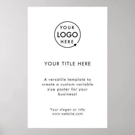 Business Logo | White Minimalist Modern Simple ポスター (正面)