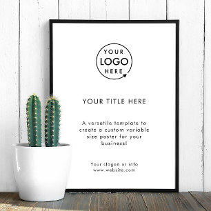 Business Logo White Minimalist Modern Simple ポスター