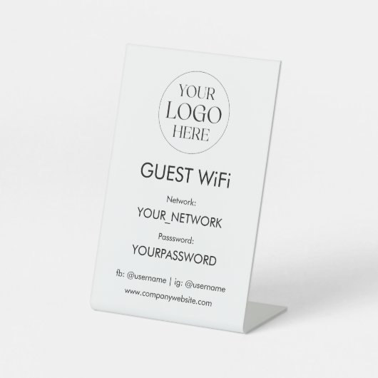 Business Logo Wifi Network Password Simple Modern 台座サイン (正面)