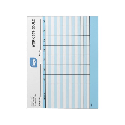 Business Logo Work Employee Schedule Notepad ノートパッド (回転)