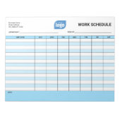 Business Logo Work Employee Schedule Notepad ノートパッド (正面)