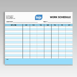 Business Logo Work Employee Schedule Notepad ノートパッド