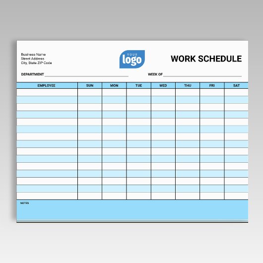 Business Logo Work Employee Schedule Notepad ノートパッド