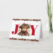 Business Merry Christmas Cute Festive Highland Cow シーズンカード (正面)