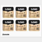 Business Metallic金ゴールドロゴQRコードありがとう スクエアシール (シート)