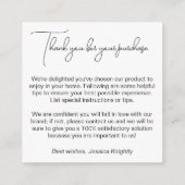 Business Monogram Scriptロゴお客様ありがとうございます エンクロージャーカード (裏面)