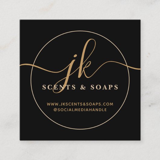 Business Monogram Scriptロゴお客様ありがとうございます エンクロージャーカード (正面)