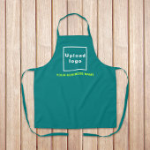 Business Name and Logo onティール（緑がかった色）Green Polyete エプロン