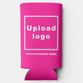 Business Name and Logo on Seltzer Can Pink Cooler スリム缶クーラー (裏面)