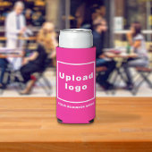 Business Name and Logo on Seltzer Can Pink Cooler スリム缶クーラー