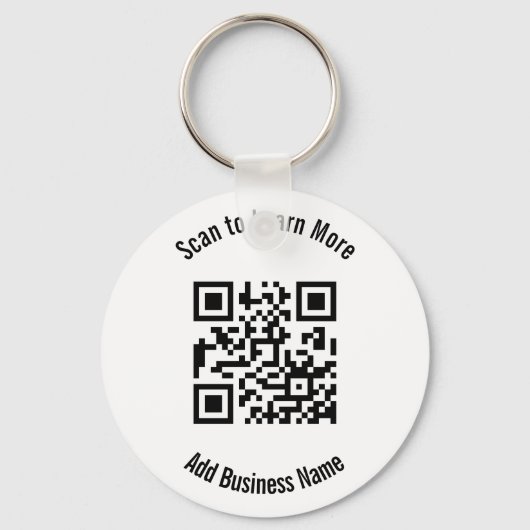 Business Name Black and White Scan QR Code キーホルダー (裏面)