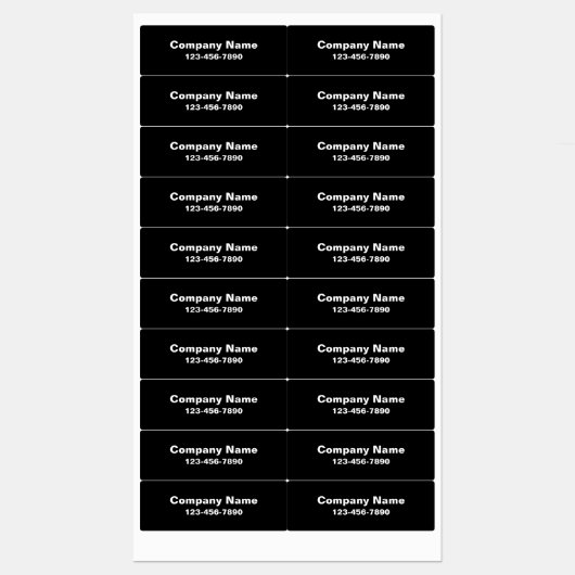 Business Name Black Phone Number Product ラベル (シート)