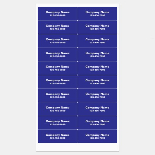Business Name Blue Phone Number Product ラベル (シート)