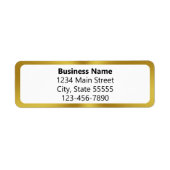 Business Name Gold and White Phone Return Address ラベル (正面)