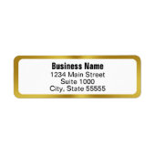 Business Name Gold White Return Address Template ラベル (正面)