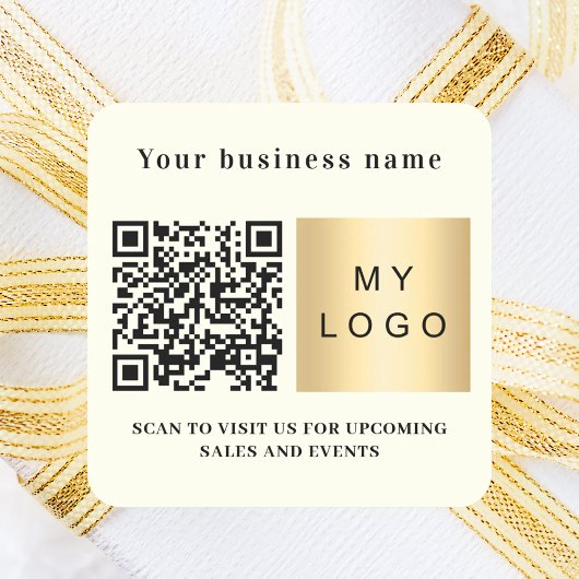 Business name ivory logo qr code スクエアシール