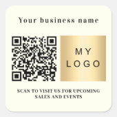 Business name ivory logo qr code スクエアシール (正面)