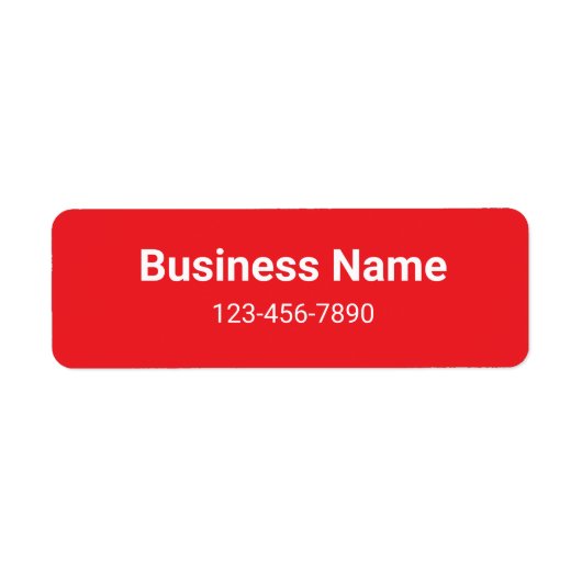 Business Name Phone Number Red White Product Label ラベル (正面)