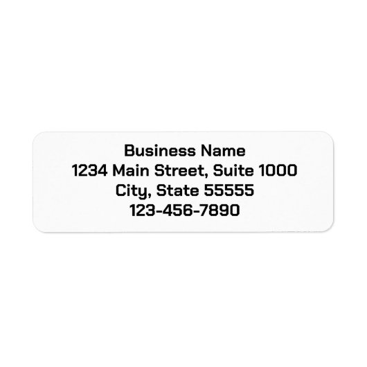 Business Name Phone Number Return Address (Bold) ラベル (正面)