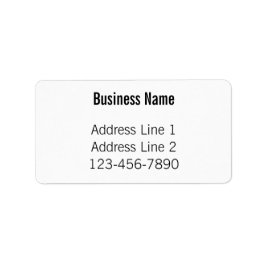 Business Name Phone Number White Return Address ラベル