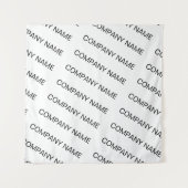 Business Name Repeating Pattern Black White Brand タペストリー (正面(横))
