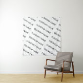 Business Name Repeating Pattern Black White Brand タペストリー (インサイチュ(横))