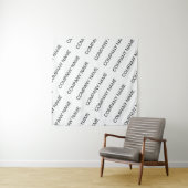 Business Name Repeating Pattern Black White Brand タペストリー (インサイチュ)
