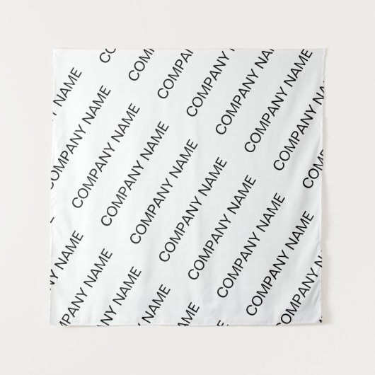 Business Name Repeating Pattern Black White Brand タペストリー (正面)