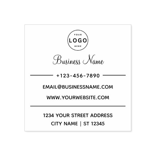 Business Name & Return Address Personalized Logo ラバースタンプ (インプリント)