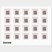 Business Name Signature Script QR Code Promotional スクエアシール (シート)