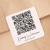 Business Name Signature Script QR Code Promotional スクエアシール