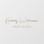 Business Name Stylish Signature Gold Script ウィンドウサイン (シート)