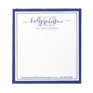 Business Navy Name From The Desk Of Notepad ノートパッド